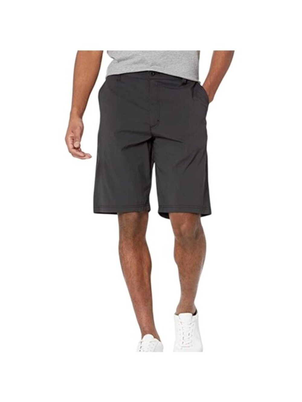 Lee Men's Mission Flat-Front Shorts, Black, 40 waist